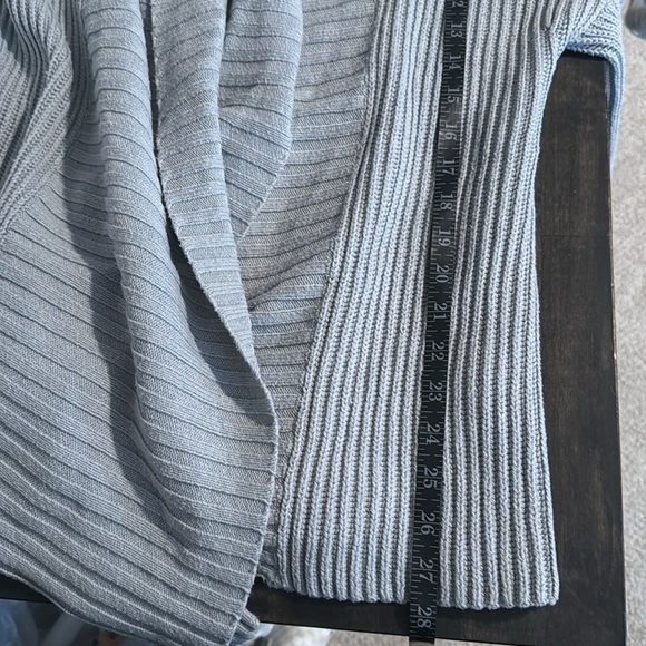 Trouvé Light Blue Mixed Rib Knit Overlap Long Line Cardigan Size Small - Picture 7 of 7